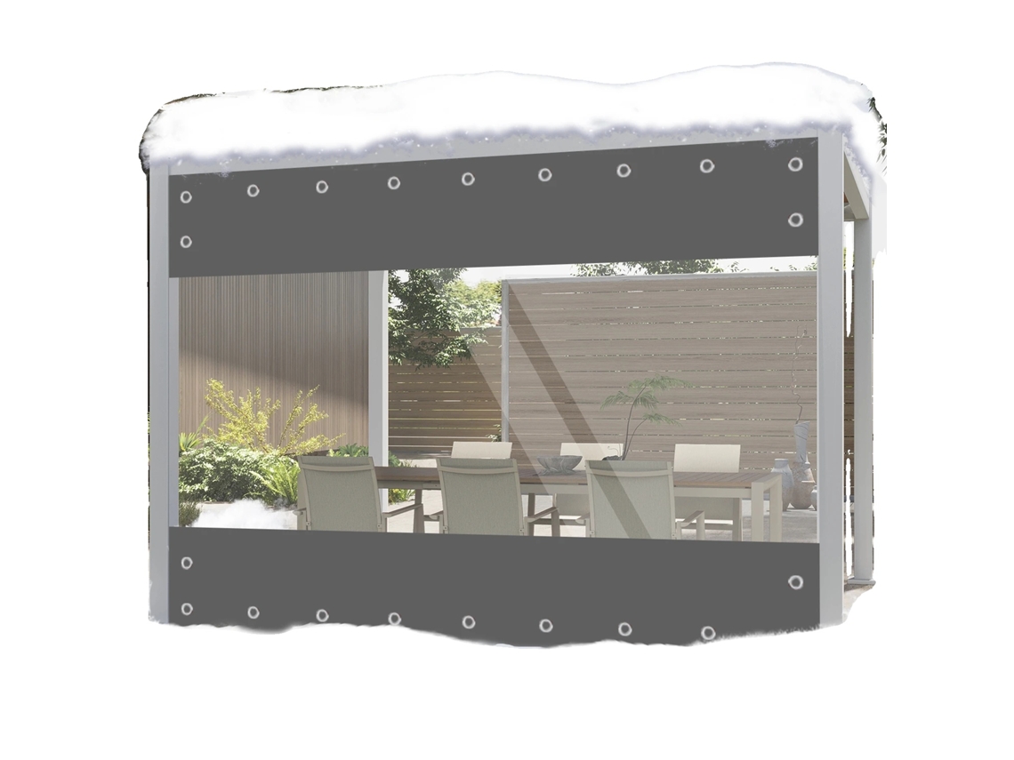 Lona de PVC para jardín, trastero, balcón y garaje, impermeable, resistente a los rayos UV, gris, 3 x 3 m (OEM)