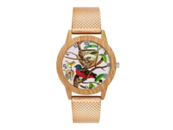 Reloj De Pulsera Analógico Con Correa De Malla - Moderno Para Hombres Y Mujeres - Oro Rosa