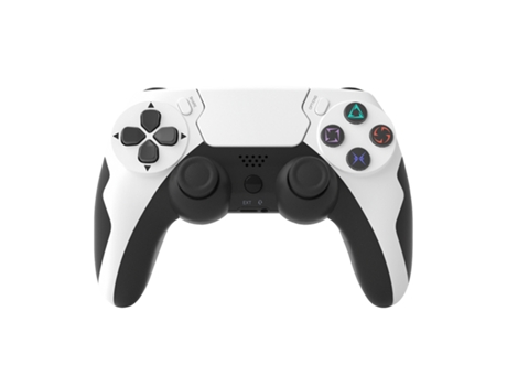 Mando Inalámbrico Bluetooth ECELEN con doble vibración y 6 ejes para PS4 PS3 PC (Blanco)