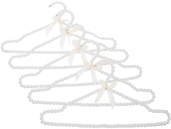 Juego 5 Perchas Plástico Blanco Decoración Perlas Vestidos Novia Camisas Diseño Versátil Acabado Refinado