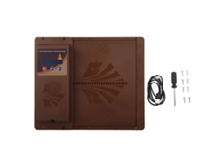 Puerta automática para gallinero con apertura horizontal USB y temporizador marrón