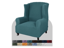 2026-funda Para Sillón De Alas De Spandex Jacquard Suave Con Barra De Espuma Color Azul Pavo Real