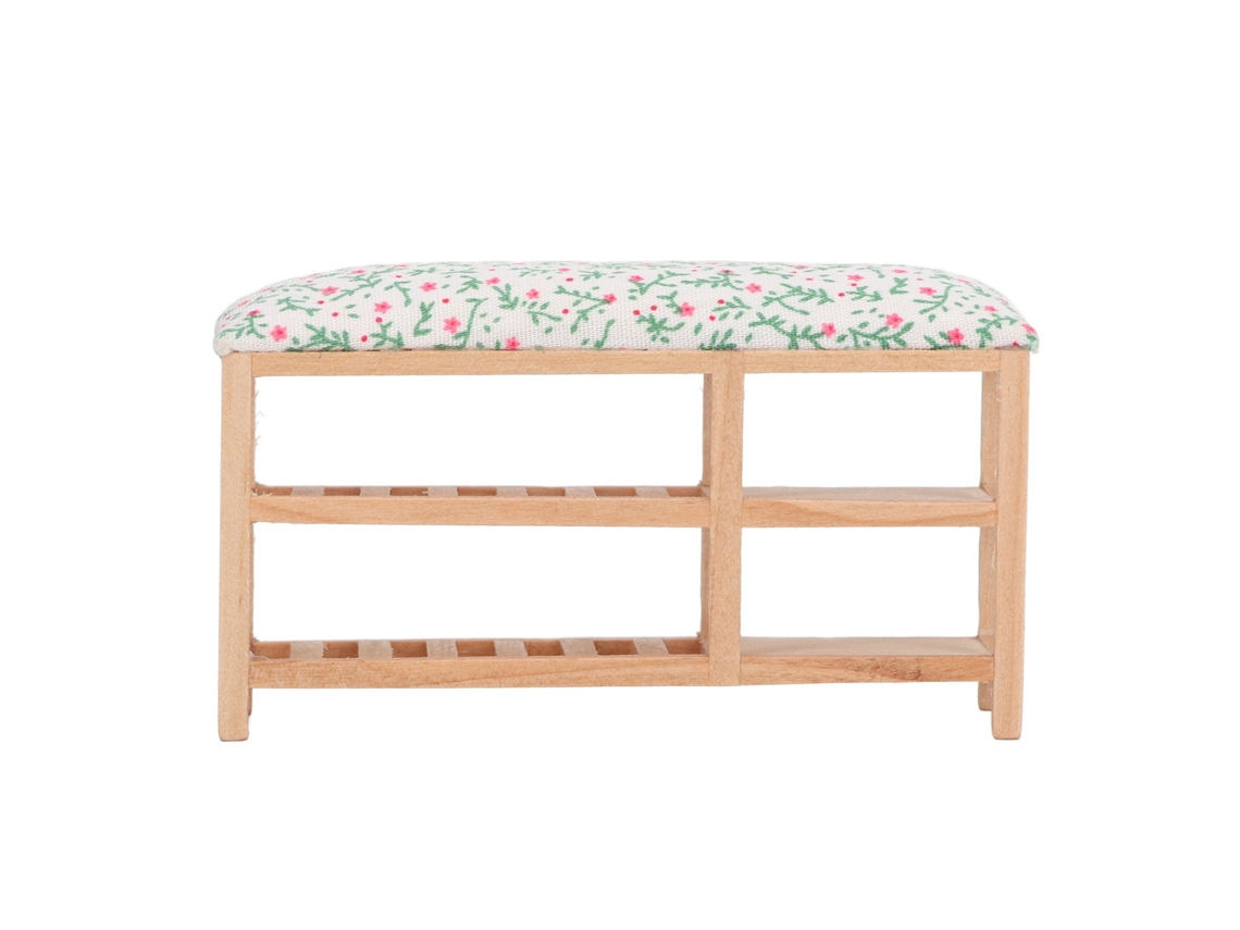 Mali rack de Sapatos Miniatura 2 Camadas para Casa de Bonecas, Móvel 1/12 com Espaço Grande