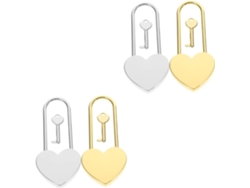 Candado De Corazón De Oro Y Plata De 4 Piezas Con Llave Para Diario, Maleta Y