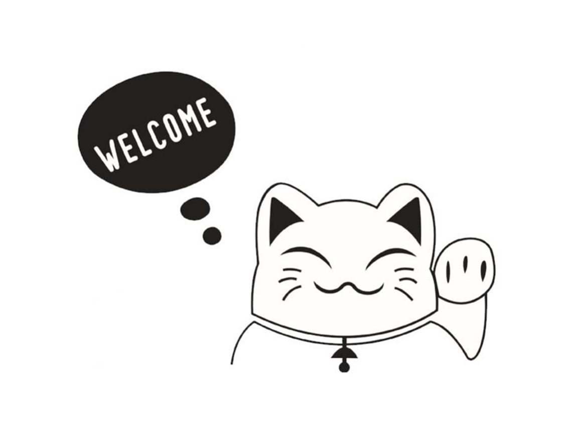 Adhesivo de gato de la suerte para pared decorativa en sala de estar y dormitorio (mural)
