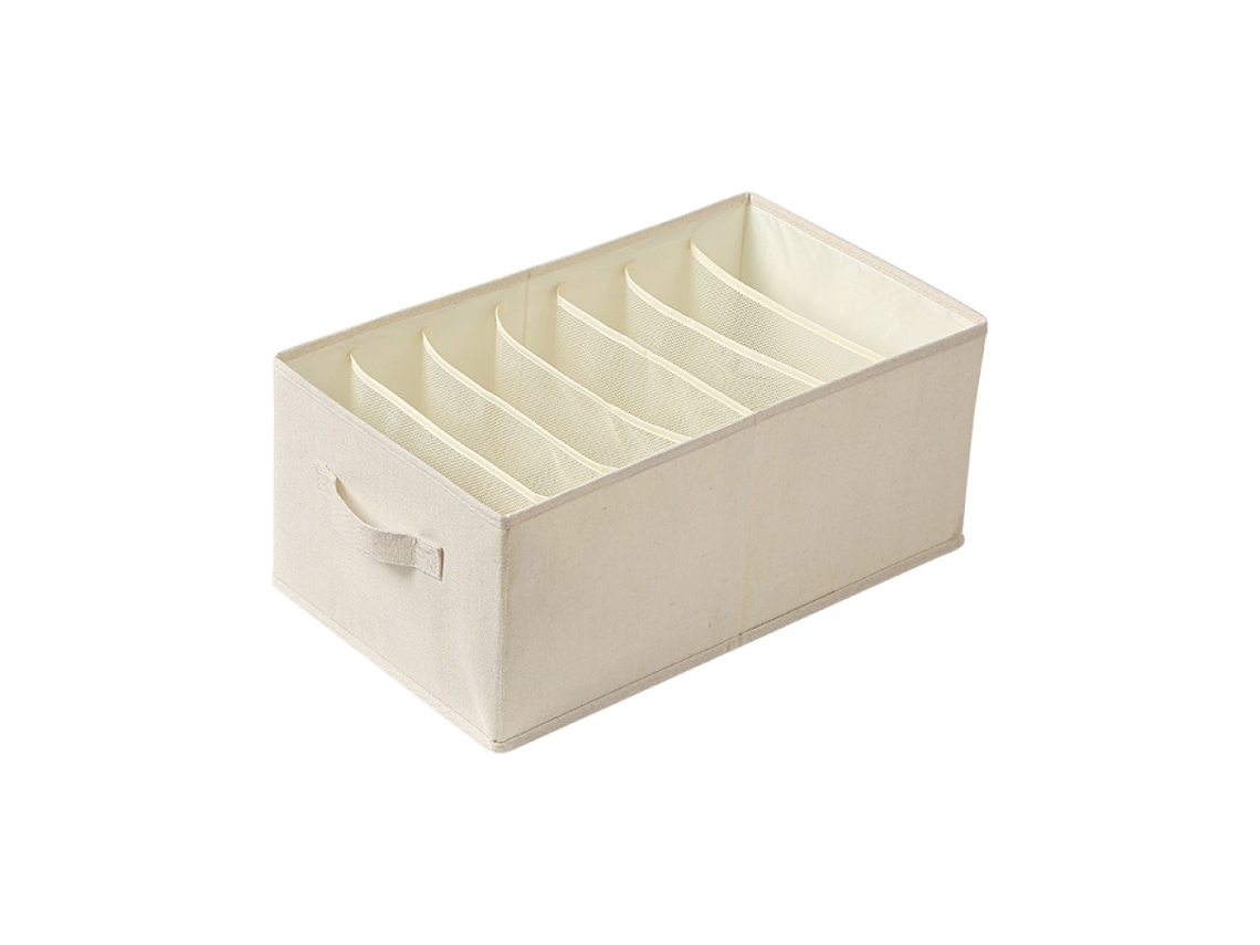 Organizador de cajones para ropa, tela de poliéster gruesa, diseño multicompartimento, organizador plegable para guardar jeans, resistente.