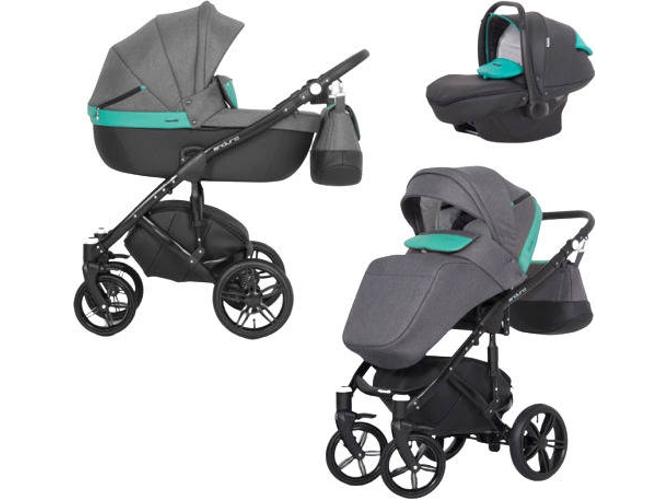 Carrito de Bebé Individual EXPANDER Enduro + Kite Isofix Ready Malachite