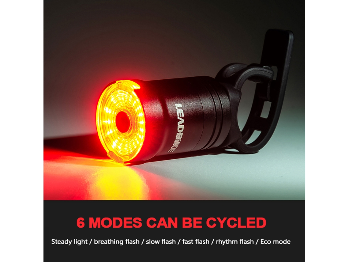 Luz Trasera Inteligente Para Bicicleta Led Con Sensor De Freno, Cargable Usb, Luz De Advertencia De Seguridad