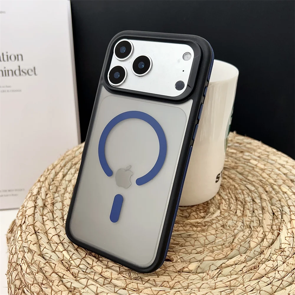 (iphone Air, Azul) Funda Magnética Mate A Prueba De Golpes Para Iphone, Compatible Con Carga Inalámbrica Magsafe.