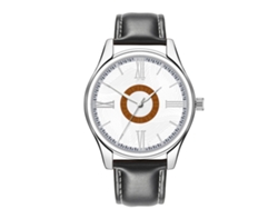 Reloj De Pulsera De Cuarzo Para Hombre Con Correa De Pu Moda Empresarial Dial Redondo Negro Y Blanco