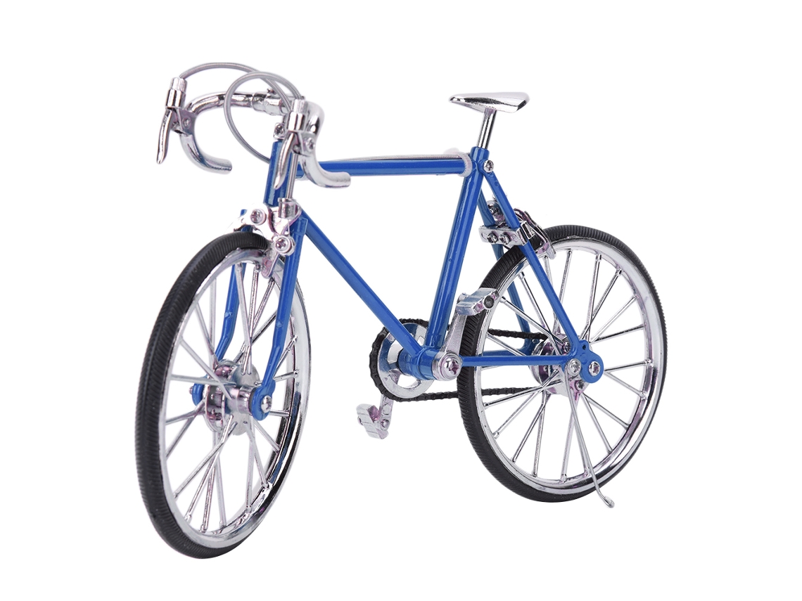 Bicicleta Miniatura De Aleación 1:10 Para Casa De Muñecas, Accesorio De Juguete, Color Azul Claro.