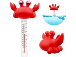 Termómetro Flotante Para Piscinas, Diseño De Cangrejo, Fácil De Leer, Con Cuerda Para Piscinas Y Spas.
