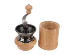 Molinillo De Café Manual Portátil Fabricado En Roble Y Acero Inoxidable Con Núcleo Cónico Ergonómico.