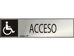 Etiqueta Informativa NORMALUZ "Acceso" (Adhesivo Inox 0,8Mm) 5X20Cm