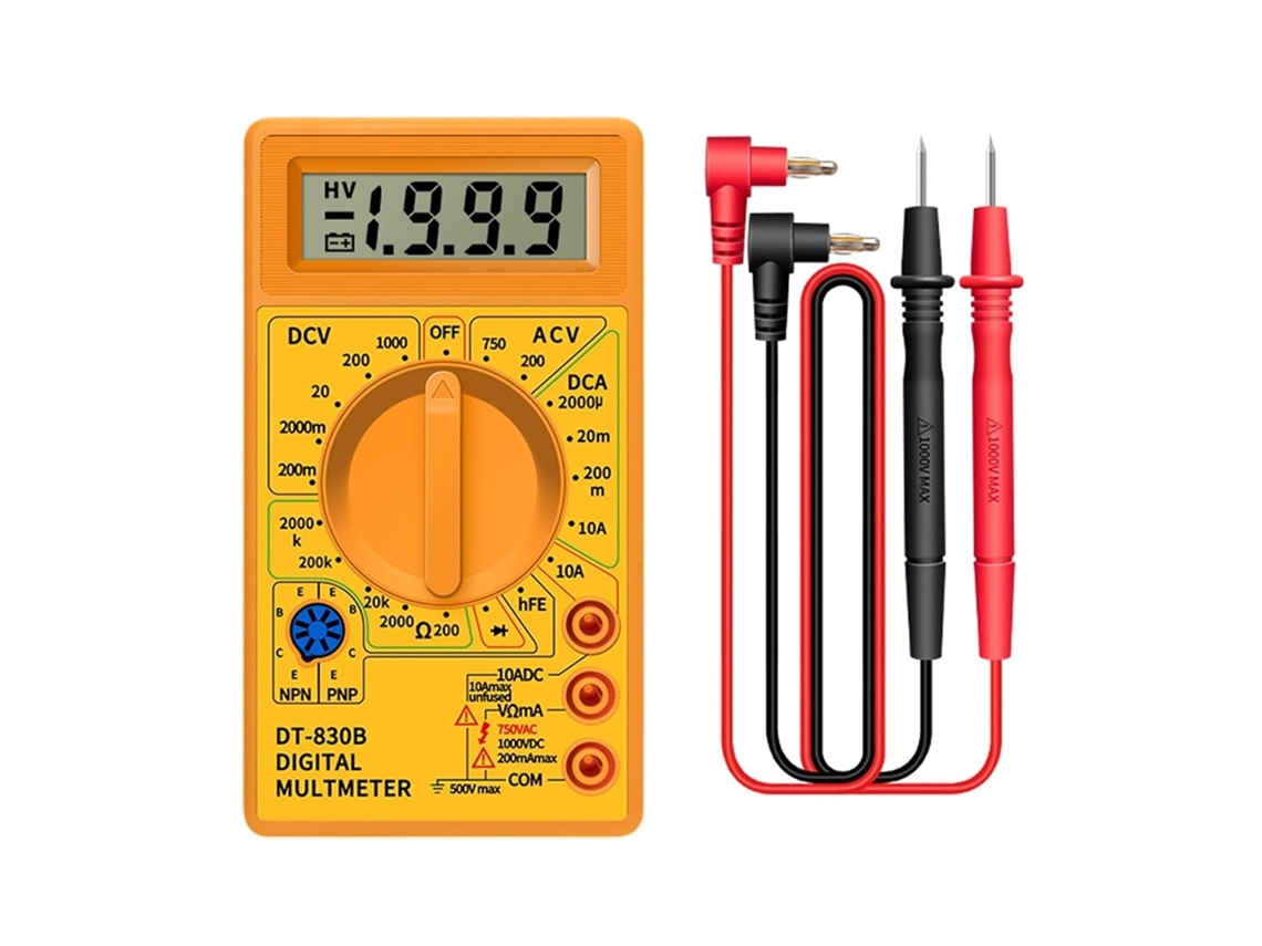 Multímetro Numérico Lcd Dt830b Ca/cc, Voltímetro 750/1000 V, Amperímetro Ohmios
