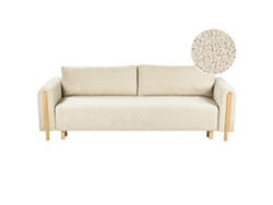 Sofá Cama Beliani Kvam De Bouclé Blanco 242x99x85