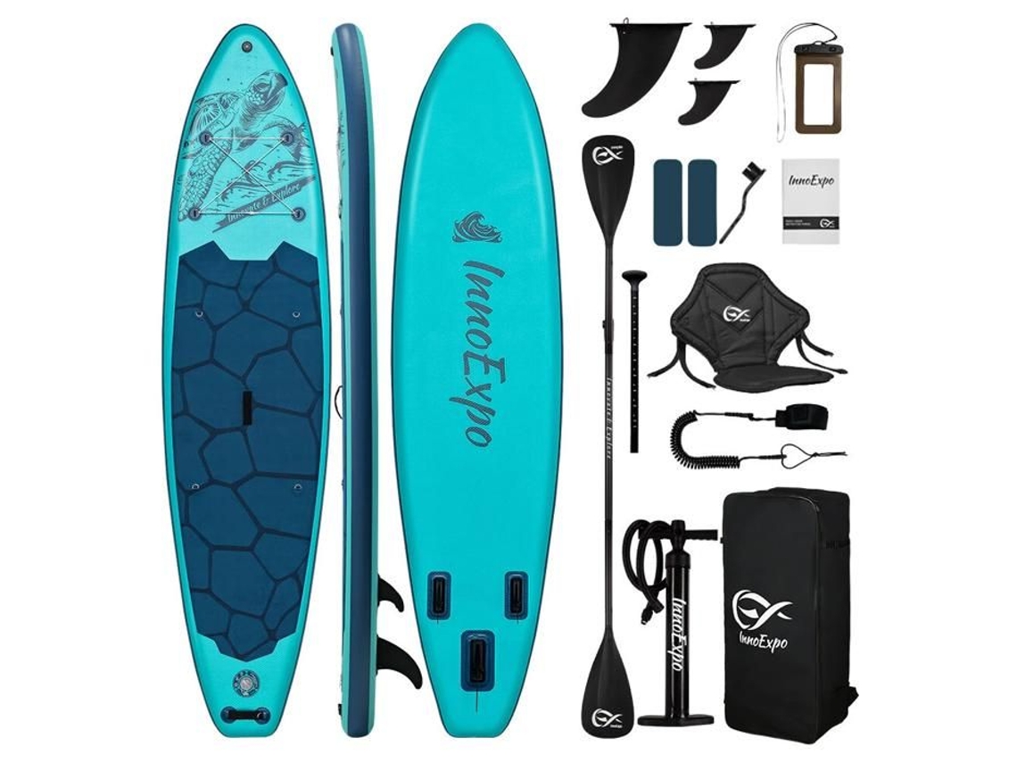 Tabla de paddle surf hinchable, 335x83x15cm, capacidad de 190kg, EVA antideslizante, 3 aletas, INNOEXPO | INNOEXPO