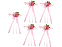5 Piezas, Té, Decoración, Diseño Floral, 5 Piezas De Decoración Para El Respaldo De La Silla Con Flores En Rosa