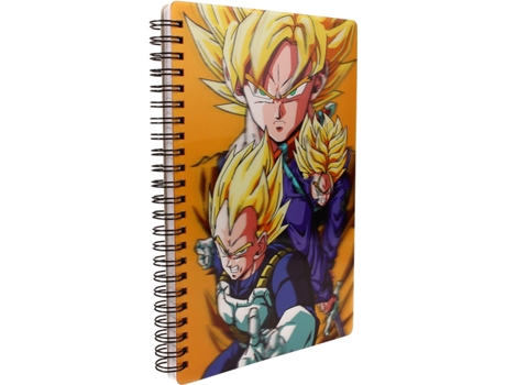 Caderno Saiyans Dragon Ball Z Efeito 3D Lenticular