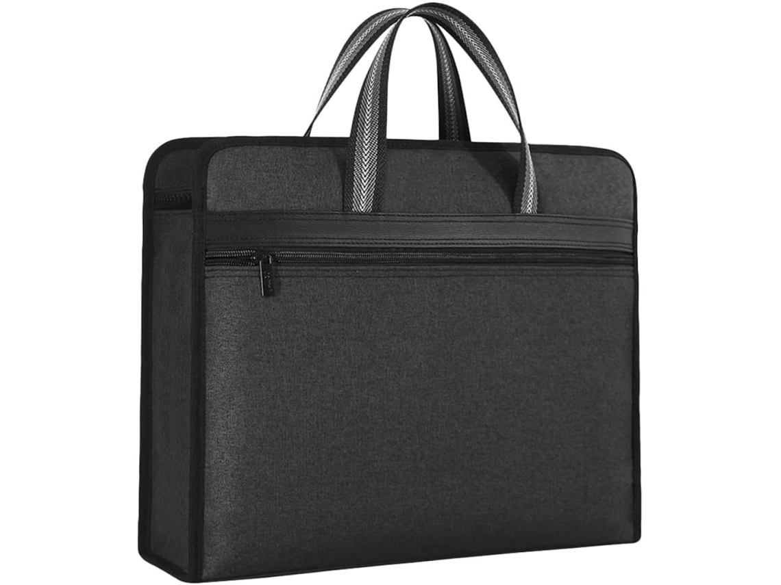 Bolsa Para Documentos Ciieeo Em Lona Com Design Multicamadas E Zíper Seguro.