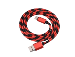 Cable De Datos (carga Rápida Con Rayas De Nailon) 2 Unidades 3 Pies 2a Usb Type C Para Samsung Lg Nintendo Rojo