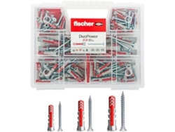 Kit casquillos universales DUOPOWER Fischer - Caja de 80 piezas con tornillos surtidos