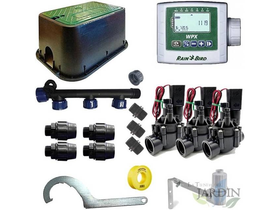 Kit Profesional Riego Automático RAIN BIRD de 3 Zonas 9V