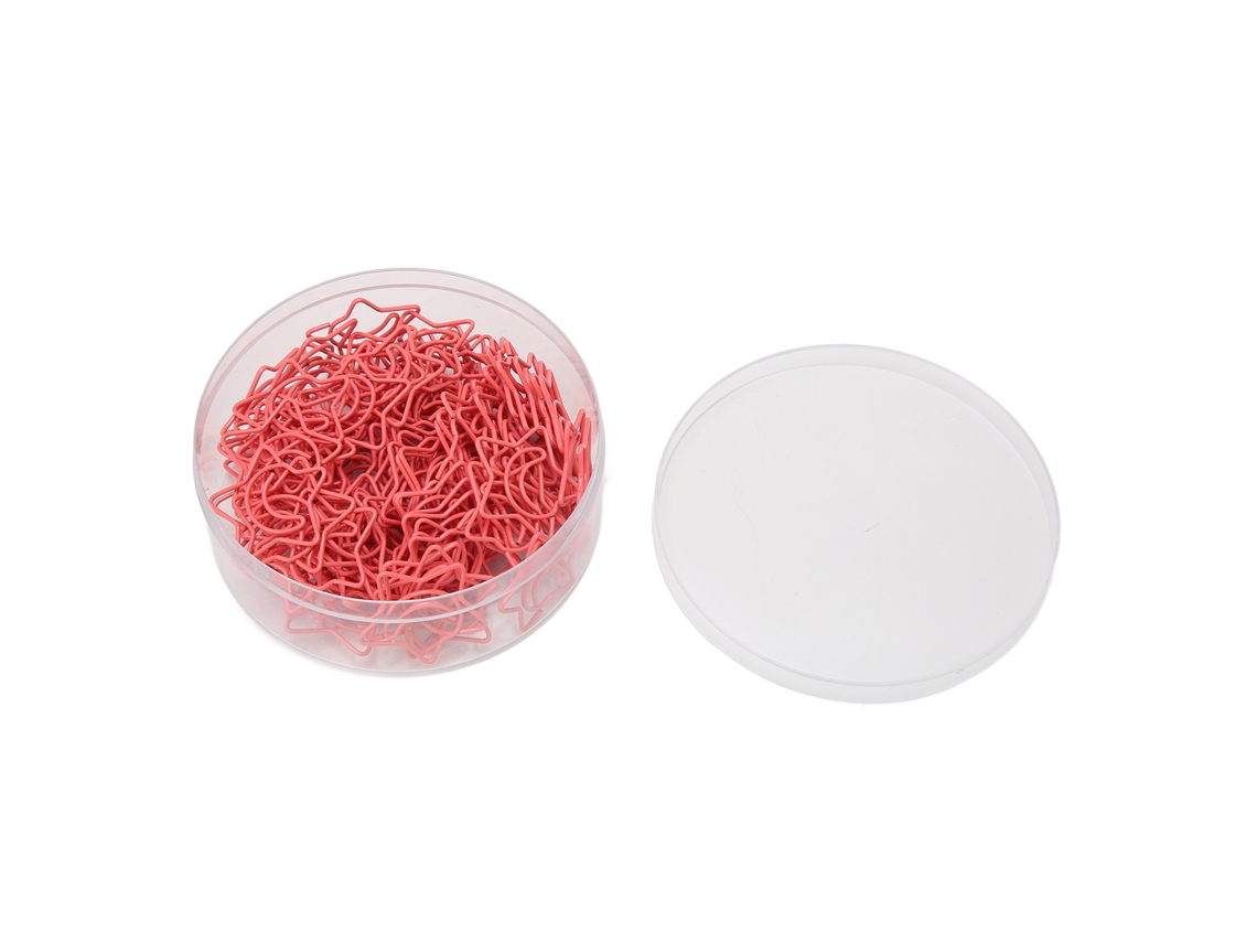 100 Clips De Papel En Forma De Estrella Y Luna Antideslizantes Color Rosa Resistente Al Lavado Para Clasificación De Documentos