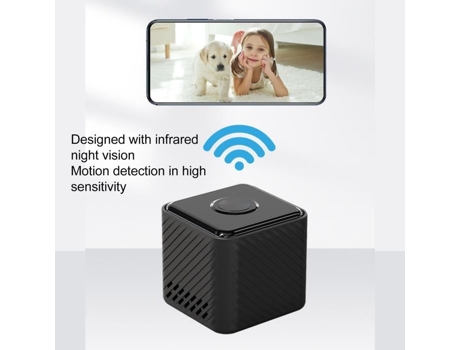 HURRISE Mini Cámara de Seguridad Wifi 1080P con Visión Nocturna y Detección de Movimiento Inalámbrica para Uso Interior