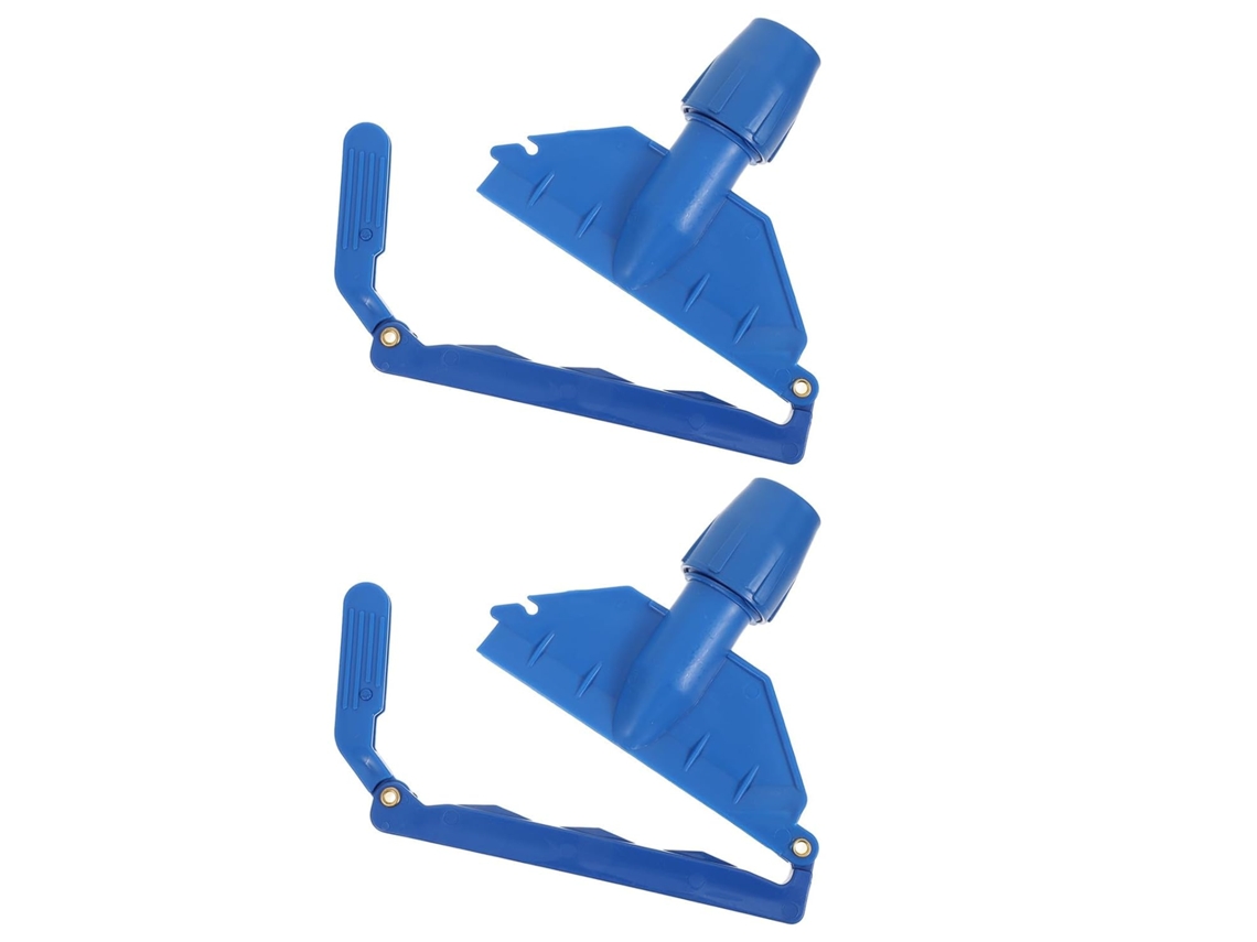 Conjunto De 2 Prendedores De Plástico Azul Para Cabos De Vassoura E Esfregões.