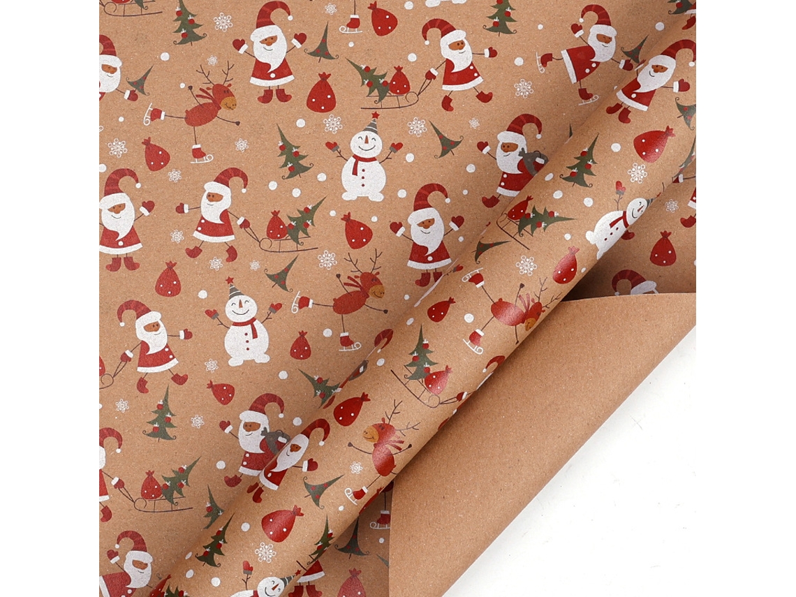Papel de regalo navideño Eifson, 4 hojas, ideal para las fiestas de invierno, 70 x 50 cm (07)