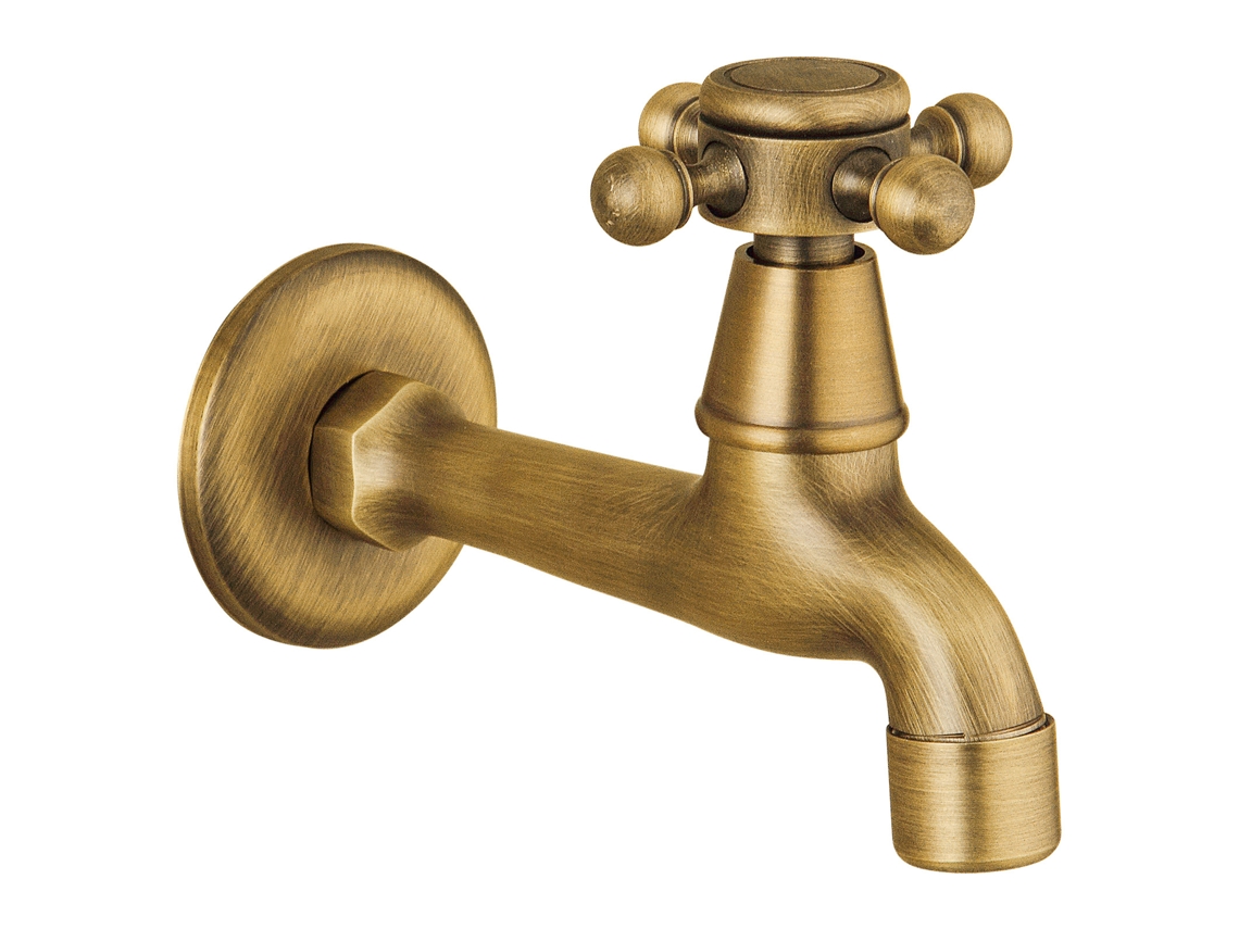 Grifo de agua fría simple Chrui de latón vintage G1/2 para fregadero de cocina, fregona, piscina (largo)