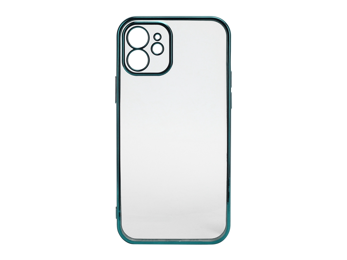 Capa De Telefone Tpu Electroplada Full Body Ultra Fina Protective Case Para Iphone 12 Verde