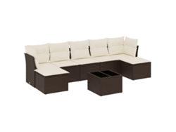 Maison Exclusive - Set Sofás De Jardín 8 Piezas Y Cojines Ratán Sintético Marrón