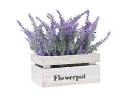 Planta Artificial De Lavanda Morada En Maceta De Madera - Decoración Para Balcón, Sala De Estar, Jardín (a)