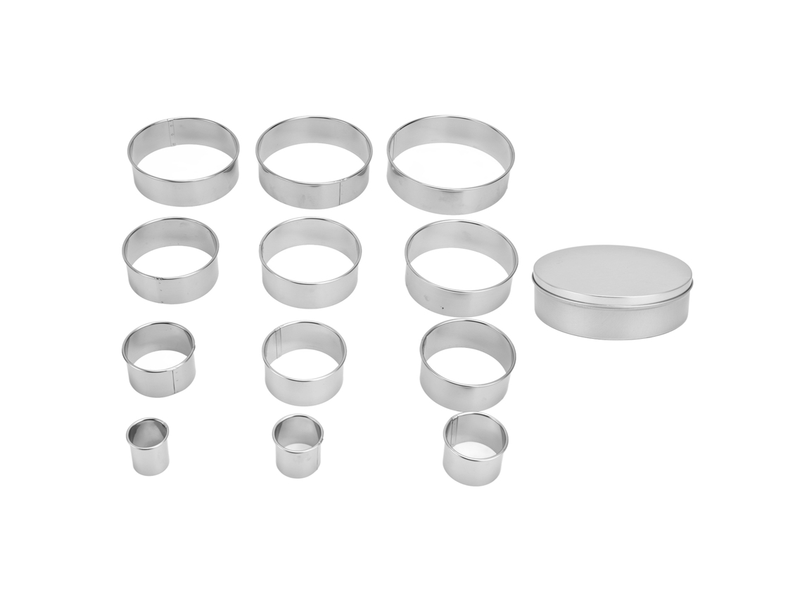 12 Moldes Redondos Para Galletas Y Pasteles De Mousse Acero Inoxidable Accesorios De Repostería Portátiles
