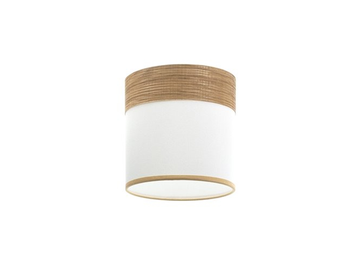 Pantalla Regleta/plafón Cloe Blanca/madera Clara E27 (ø16x16x16cm)