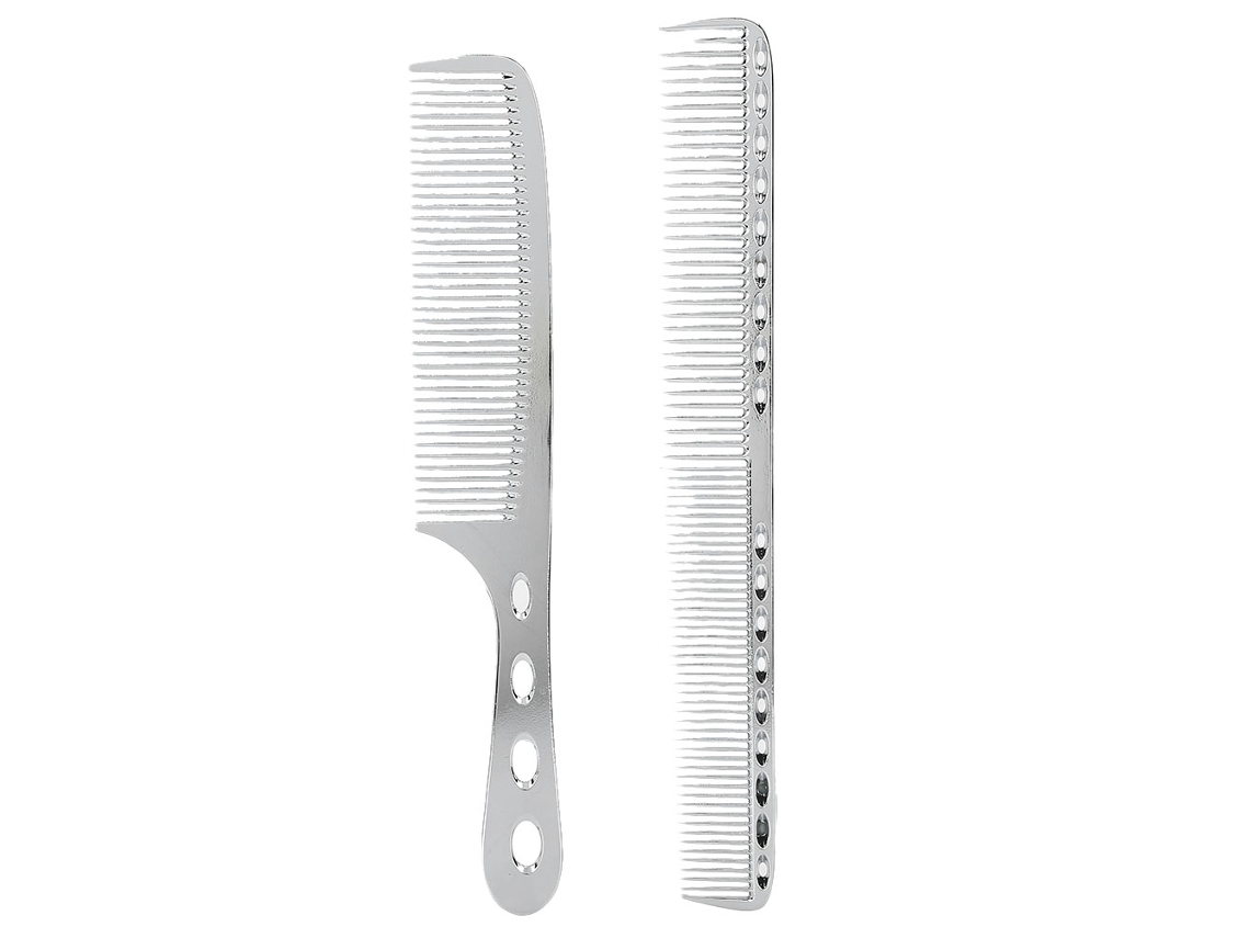 MEOIRUERY Peine Portátil de Acero Inoxidable Antiestático para el Pelo, Herramienta de Peinado Plateada