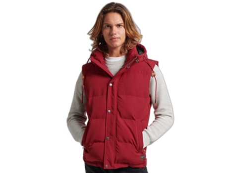 Chaleco para Hombre SUPERDRY (Poliéster - L - Rojo)