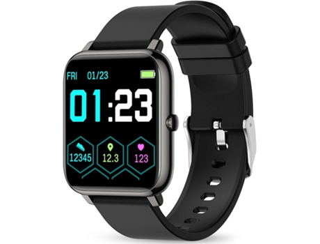 Smartwatch CHRONUS Ip68 Monitor de Sueño Impermeable con Podómetro de Frecuencia Cardiaca Negro