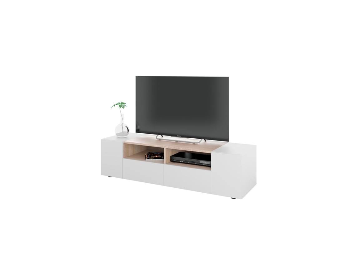Módulo de TV Tamiko Blanco Artik (Blanco Mate) - Roble Canadian 138 x 34 x 40,2 cm