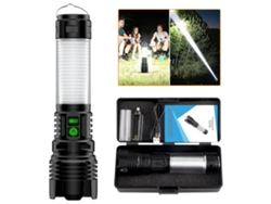 Linterna Portátil Recargable Para Camping Con Led Cob Y Láser Blanco, Zoom Ajustable, Estuche De Transporte, Batería De 5000 Mah, Para Activ