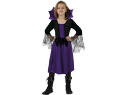 Disfraz de Niña DISFRAZZES Bruja Con Telarañas Negro Y Morado (Talla: 5 a 6 años)