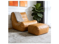 Sofá Relax 1 Plaza - Ergonómico Con Otomana Coordinada - Marrón