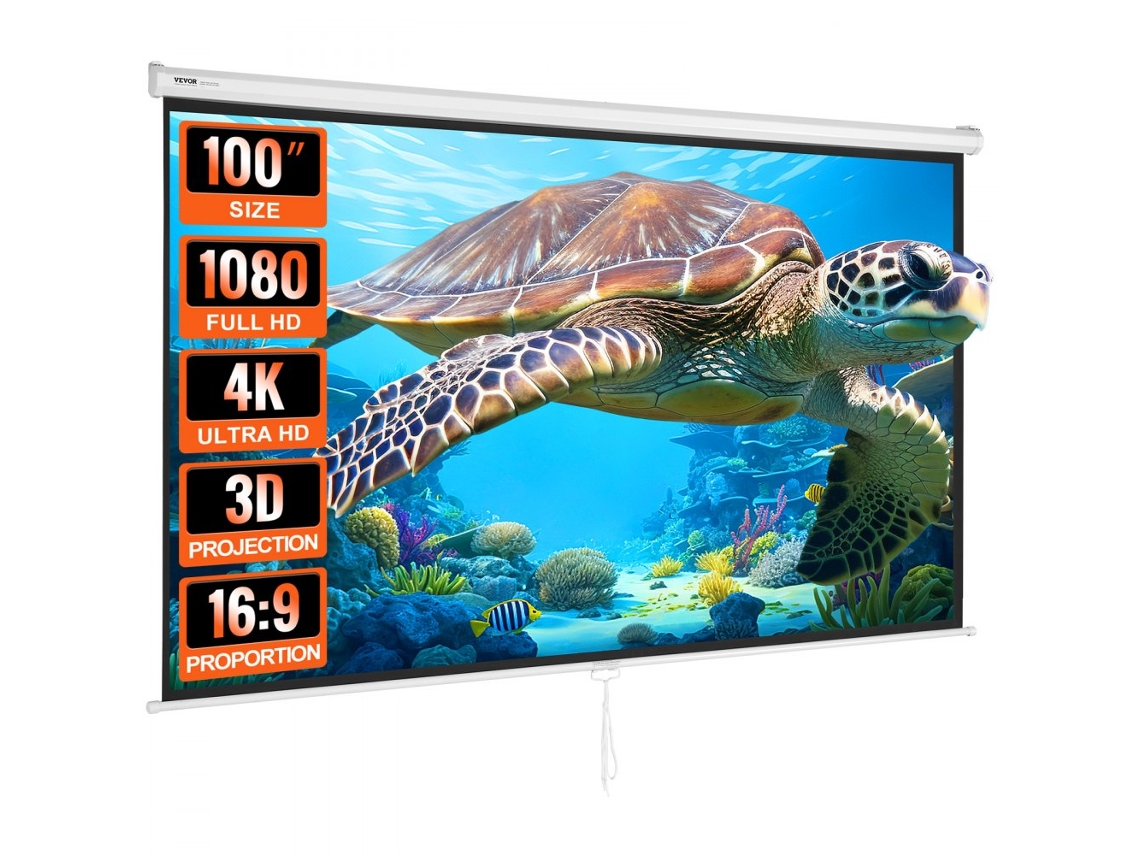 Pantalla de proyección plegable Tekmaquinas 254 cm 169 HD 4k