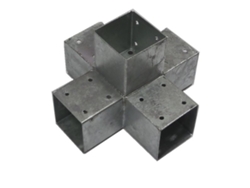 Conexión de Esquina para Pérgola Galvanizada para Postes de 9 X 9 Cm Modelo en Cruz Por Pieza WOVAR