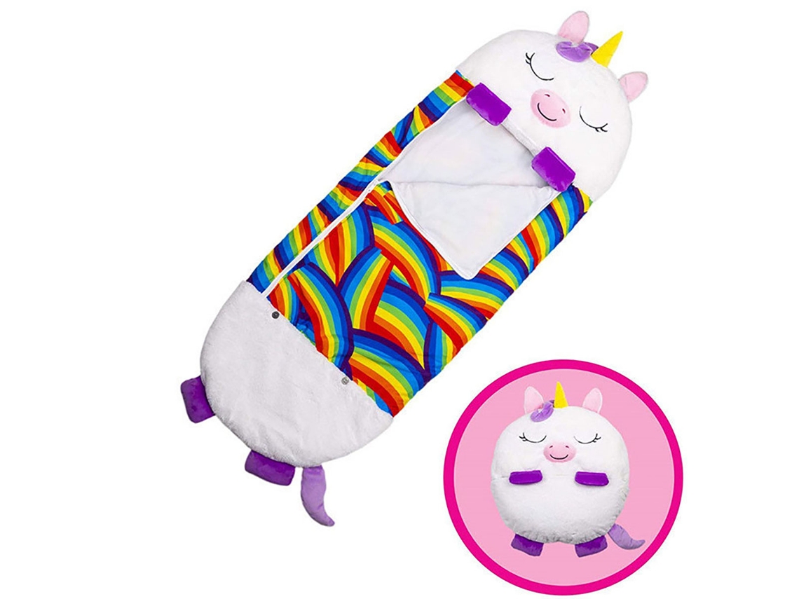 Saco De Dormir Pequeño Con Forma De Almohada, Diseño De Unicornio Blanco, De 135 X 50 Cm, Apto Para Niños A Partir De 3 Años.