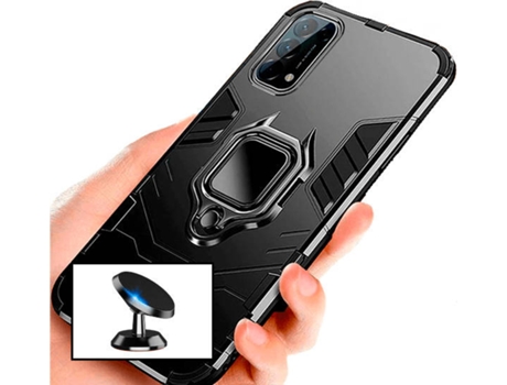 Kit Carcasa y Soporte Magnético Oppo Find X3 Lite PHONECARE Military Defender Negro