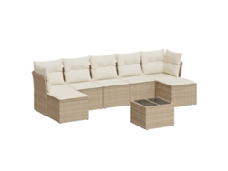 Maison Exclusive - Juego De Sofás De Jardín Con Cojines Beige 8 Pzas Ratán Pe