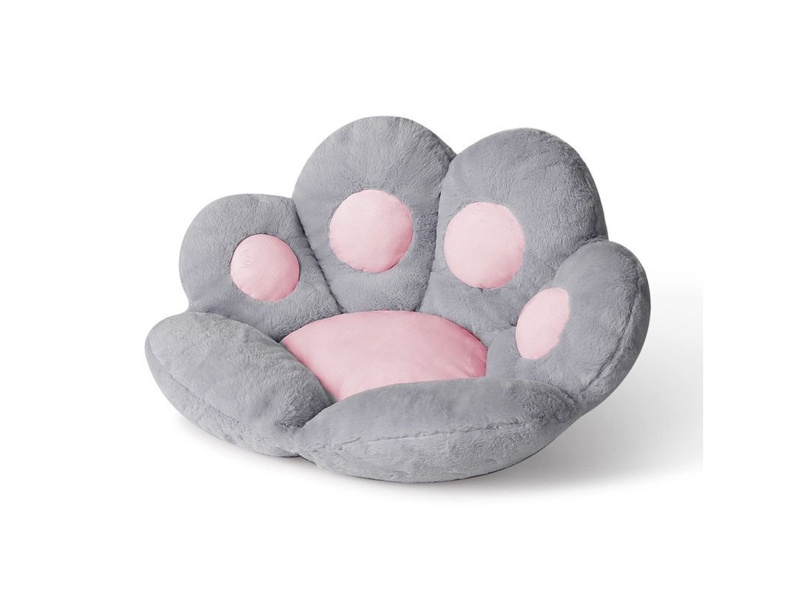 2026-almohada Oso Gatito Suave Cojín Para Silla Sofá Oficina 70x60cm Gris Confortable Kawaii